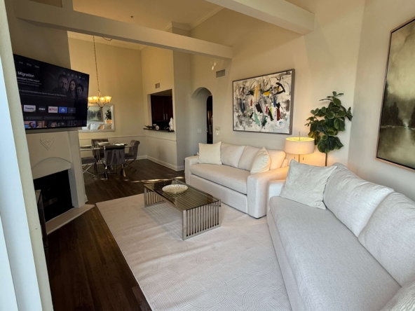 spacious luxury apartment living room in Los Angeles