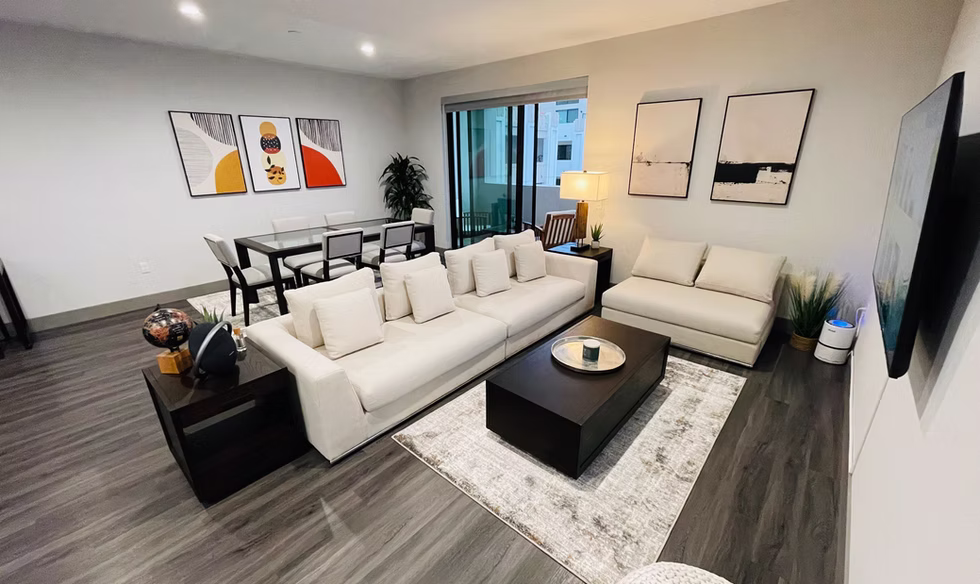 modern apartment interior with luxury furniture Los Angeles